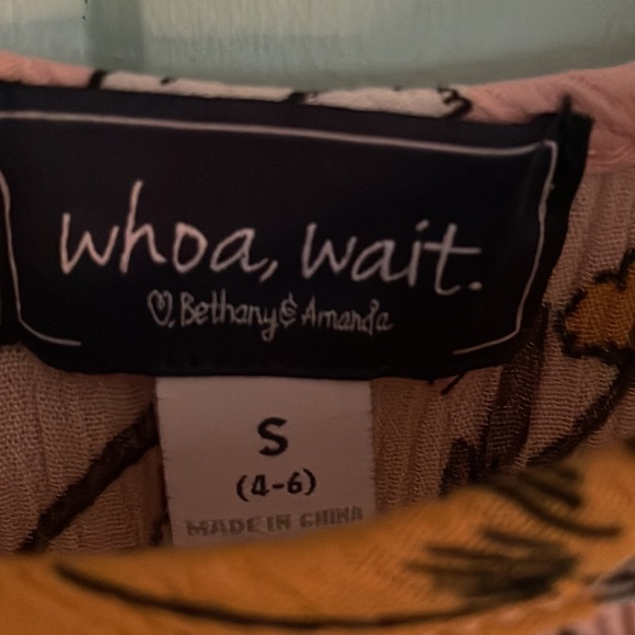 Pink floral cold shoulder top by Whoa, wait Walmart S - Picture 2 of 2